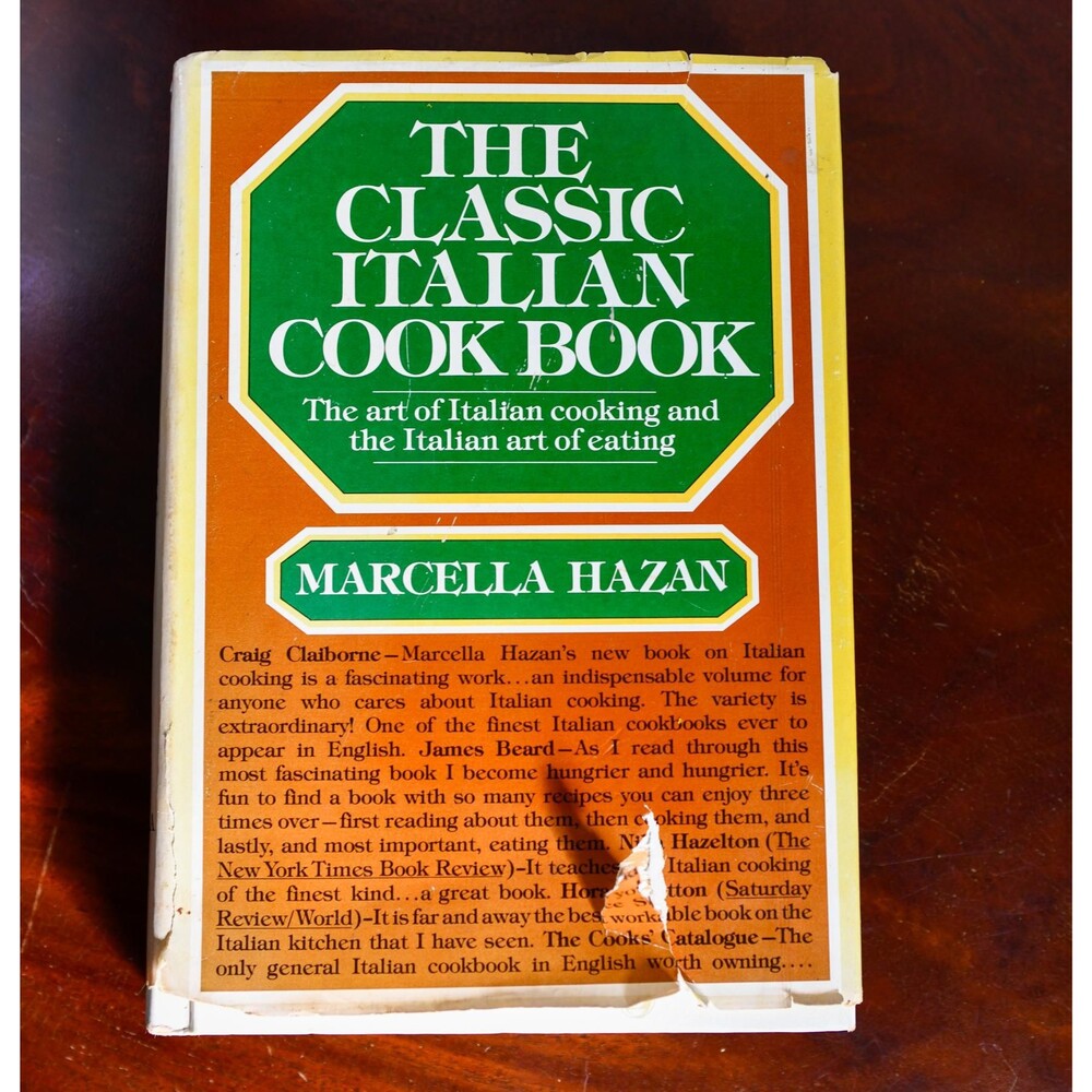 The Classic Italian Cook Book by Marcella Hazan, Vintage Hardcover Dust Jacket